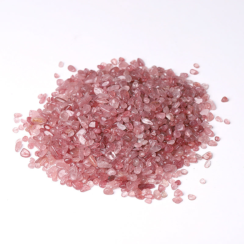 Natural Strawberry Quartz Crystal Chips 5-9mm Decoration