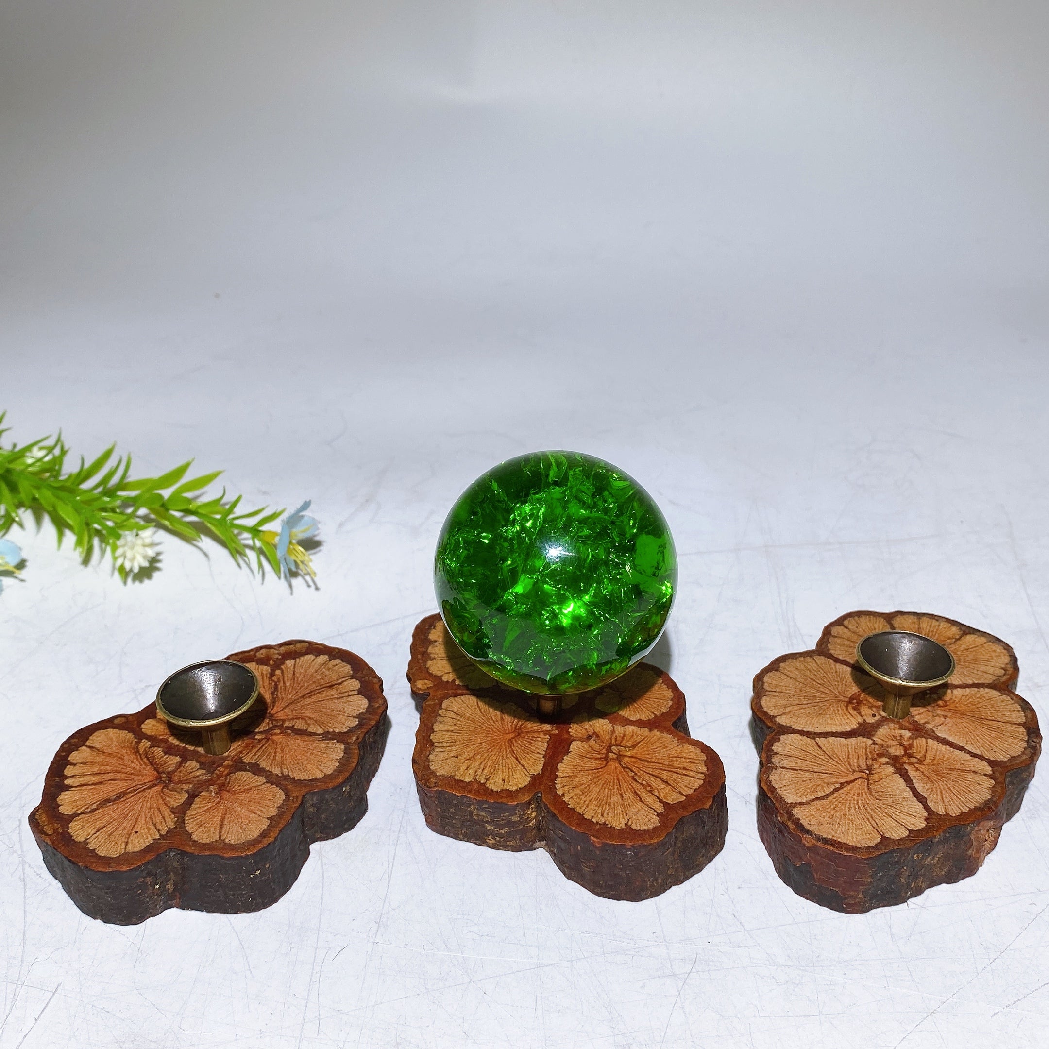 Natural Wood Stand for Crystal Spheres | 3 Inch Display