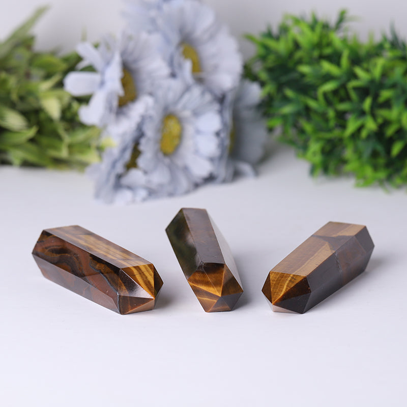 Natural Yellow Tiger Eye Crystal Point Wands 2.4-4.5 Inch