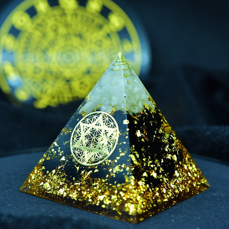 Obsidian Orgone Pyramid - Protector Design