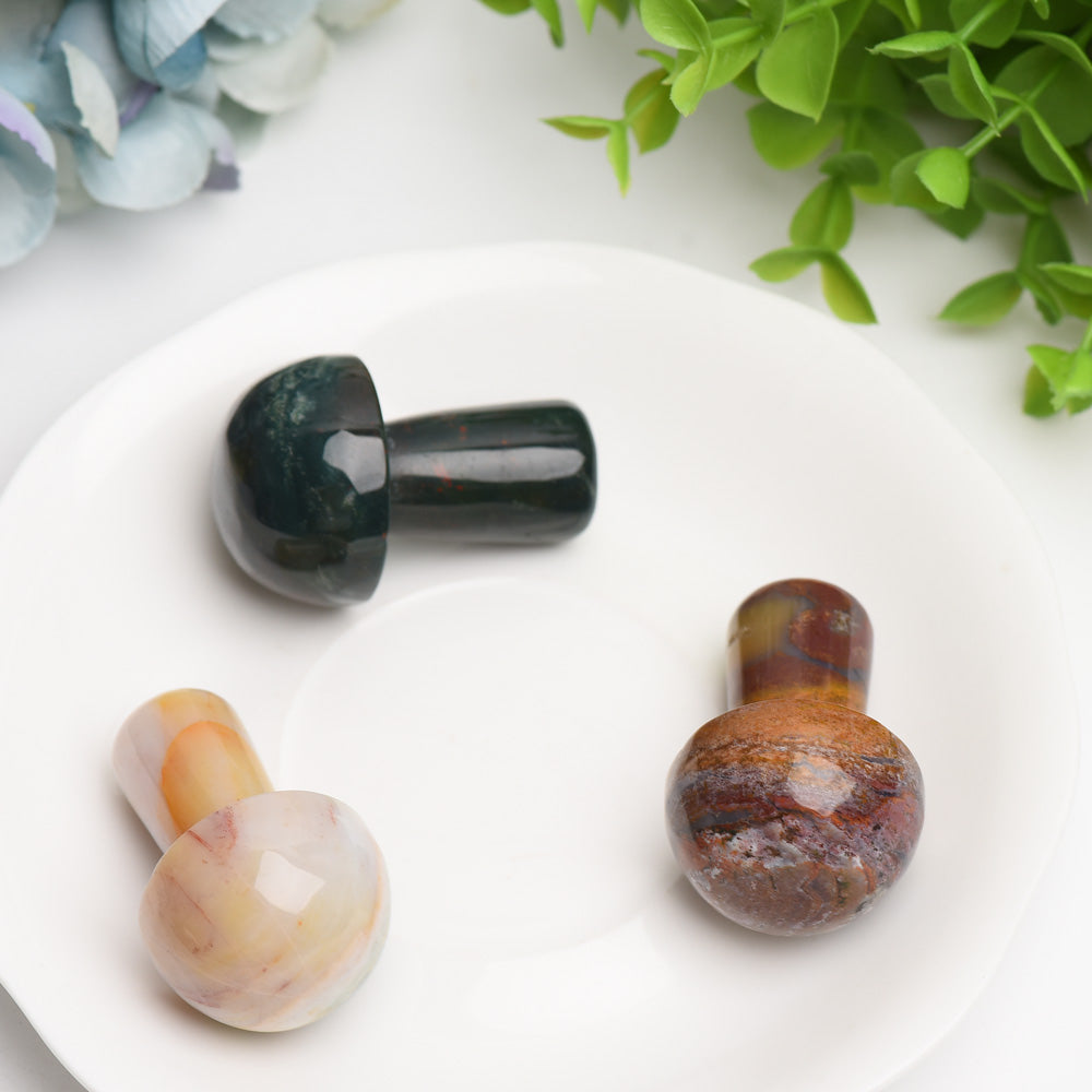 Ocean Jasper 1.9 Inch Crystal Mushroom Carving