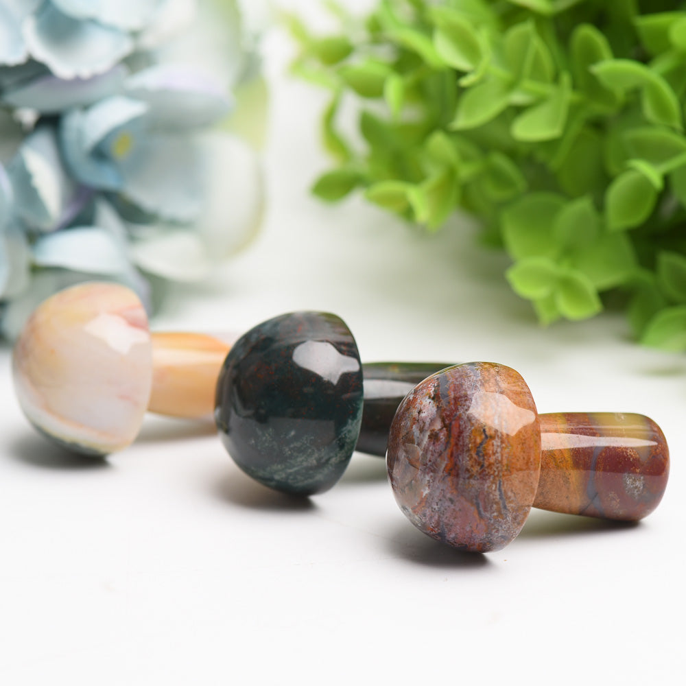 Ocean Jasper 1.9 Inch Crystal Mushroom Carving