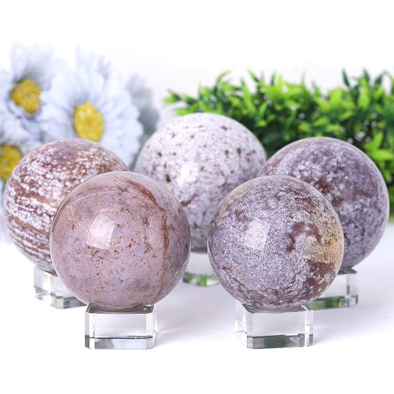 Ocean Jasper Crystal Sphere 1.2-4 Inches Healing Orb
