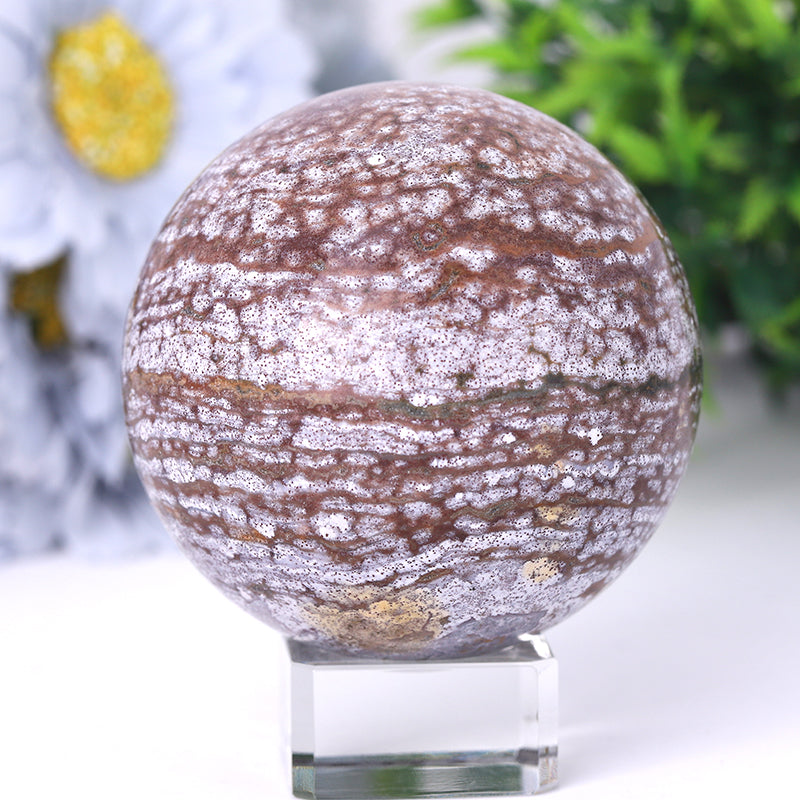 Ocean Jasper Crystal Sphere 1.2-4 Inches Healing Orb
