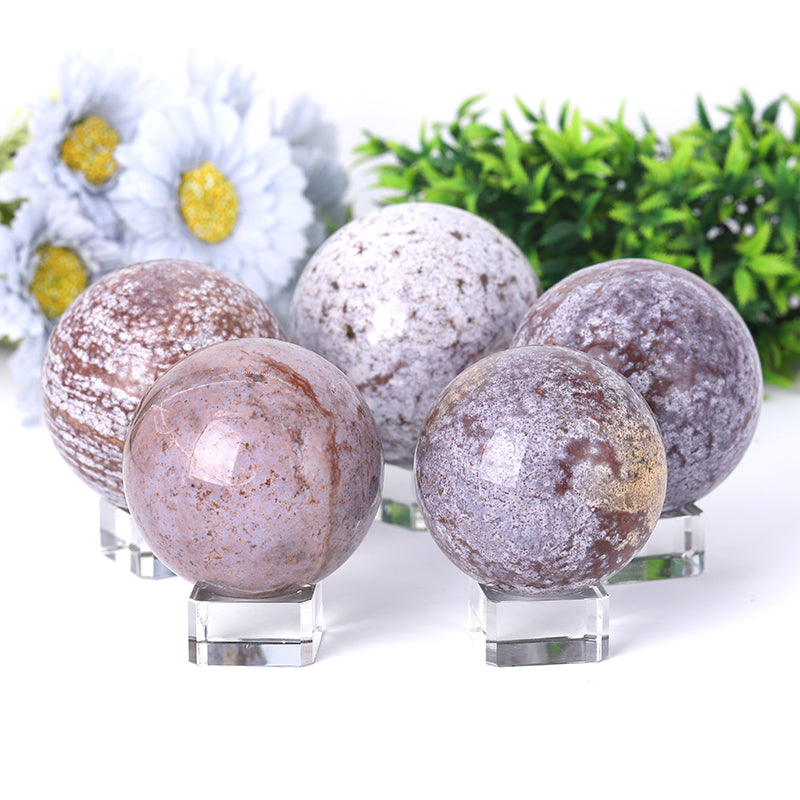 Ocean Jasper Crystal Sphere 1.2-4 Inches Healing Orb