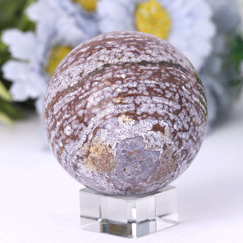 Ocean Jasper Crystal Sphere 1.2-4 Inches Healing Orb