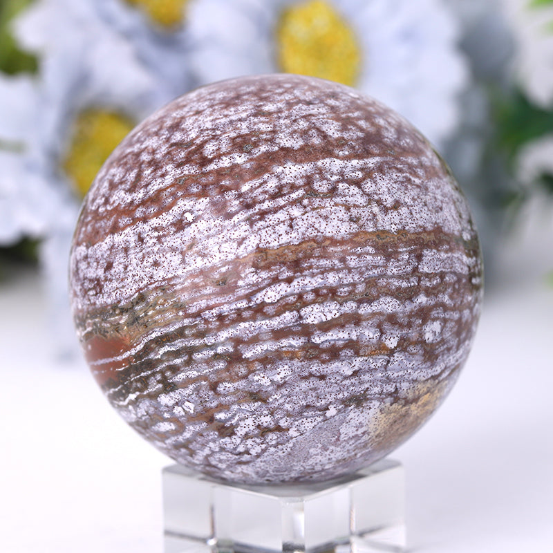 Ocean Jasper Crystal Sphere 1.2-4 Inches Healing Orb