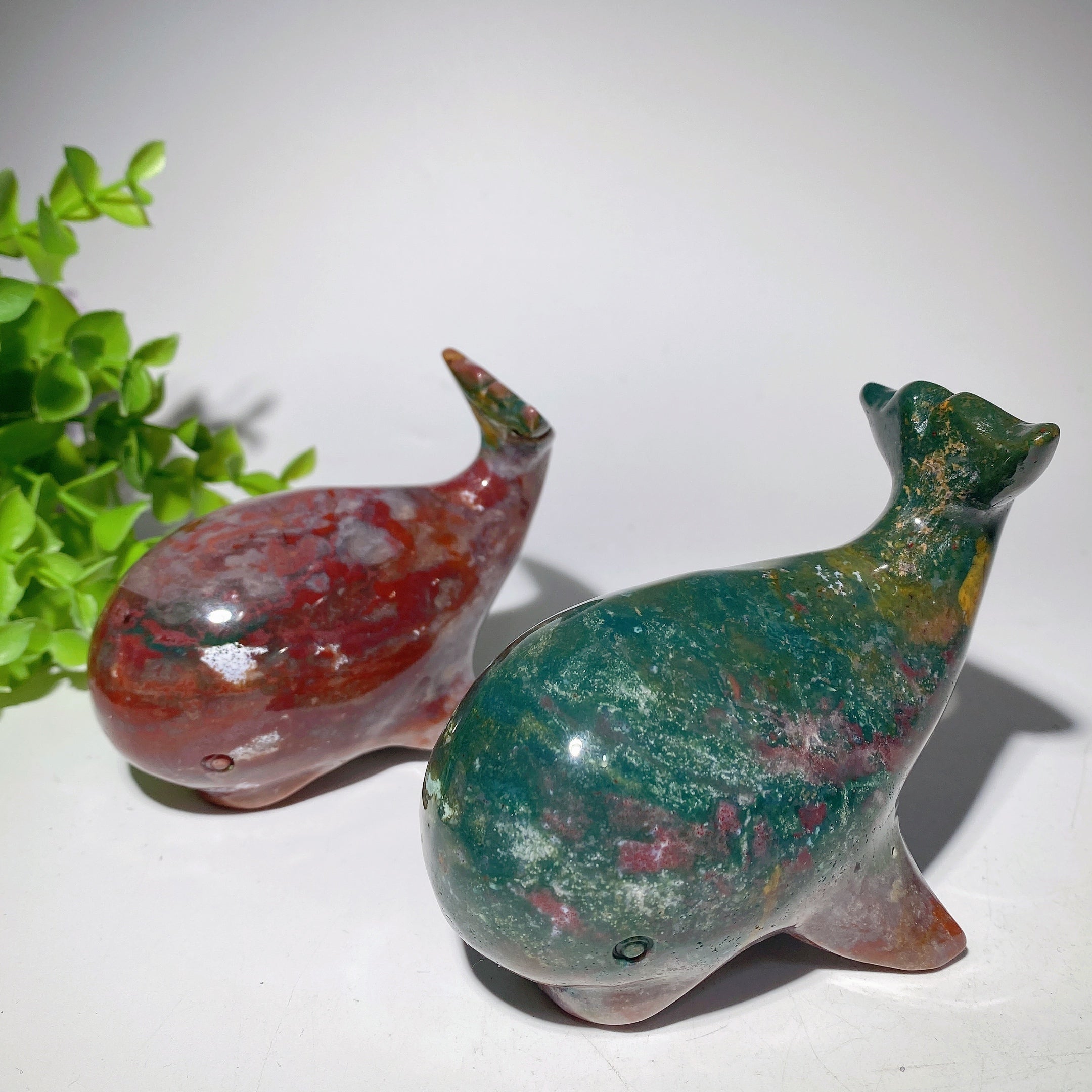 Ocean Jasper Whale Crystal Carving 4.0-4.3 inch Healing Sculptures