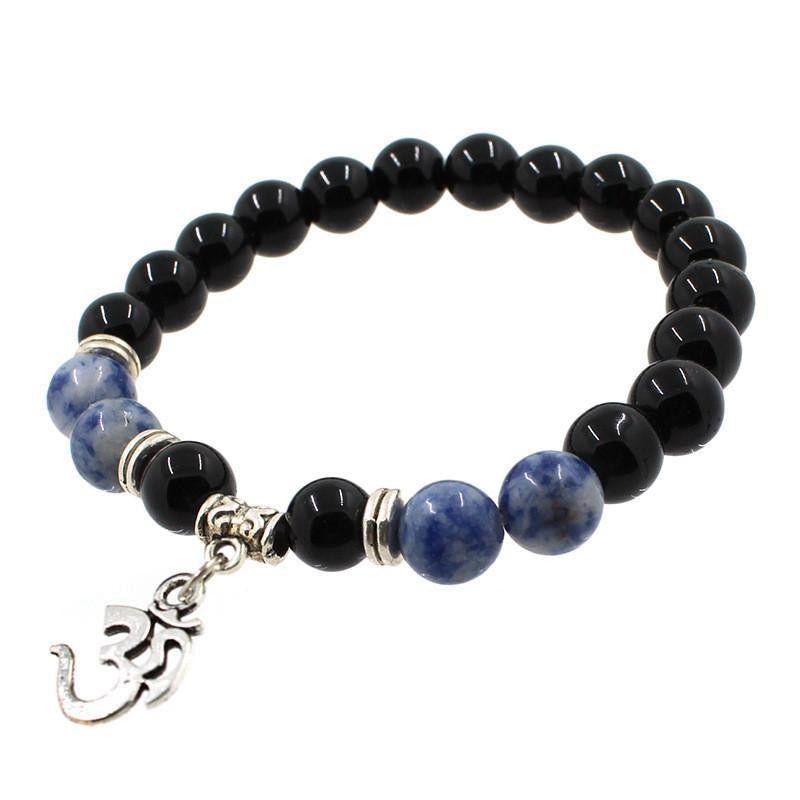 Om Charm Agate Bracelet - Symbolic Jewelry
