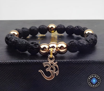 Om Jasper Mala Bead Bracelet for Mindfulness Practice