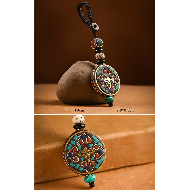 Om Mani Padme Hum Bodhi Seed Peace Key Chain Charm