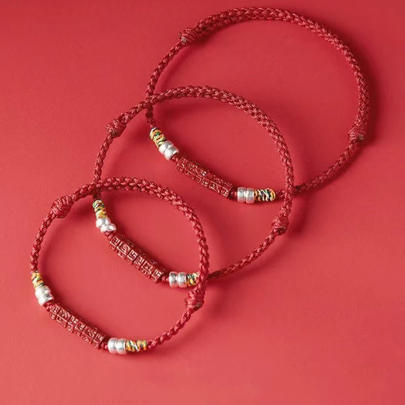 Om Mani Padme Hum Cinnabar Red String Bracelet