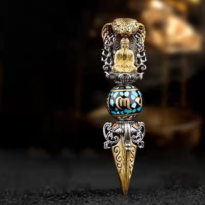 Om Mani Padme Hum Necklace | Copper Vajra Pendant Unisex