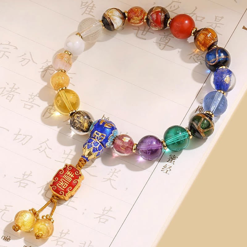Om Mani Padme Hum Tibetan Wrist Mala | 18 Incense Ash Liuli Glass Beads