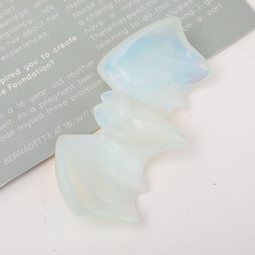 Opalite Crystal Bat Carving 3.6 Inch Healing Figurine