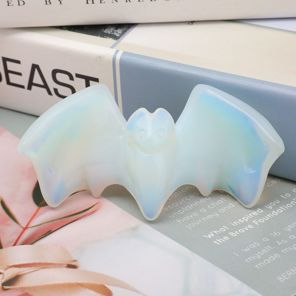 Opalite Crystal Bat Carving 3.6 Inch Healing Figurine