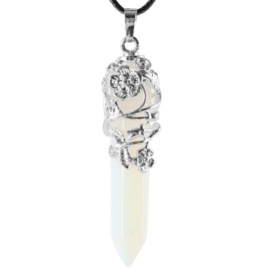 Opalite Healing Crystal Pendant for Spiritual Protection