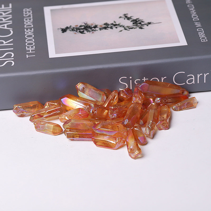 Orange Aura Angel Raw Crystal Points 1.2-1.7 inch Healing