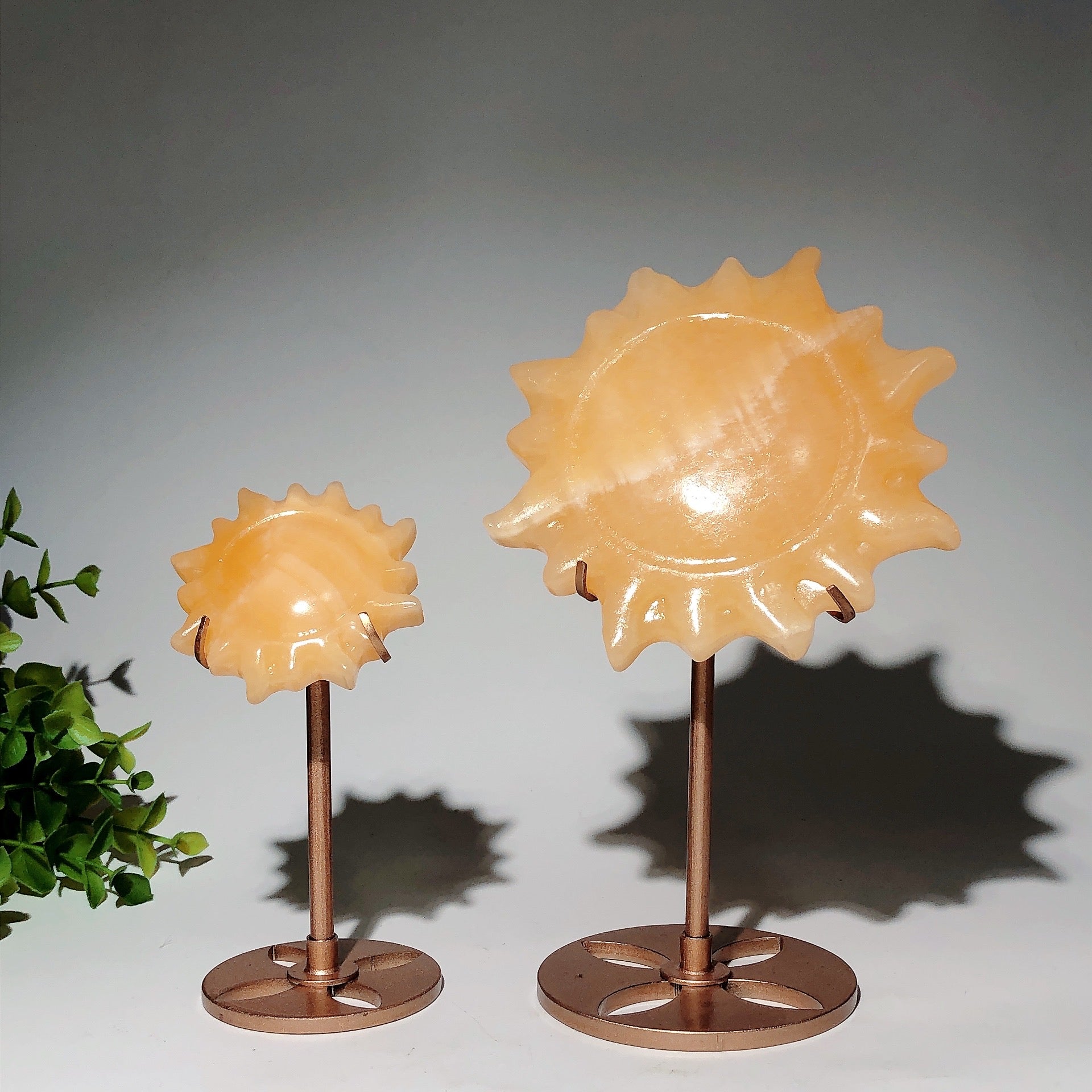 Orange Calcite Crystal Sun Shape 2.5-4.2 Inch Healing Display