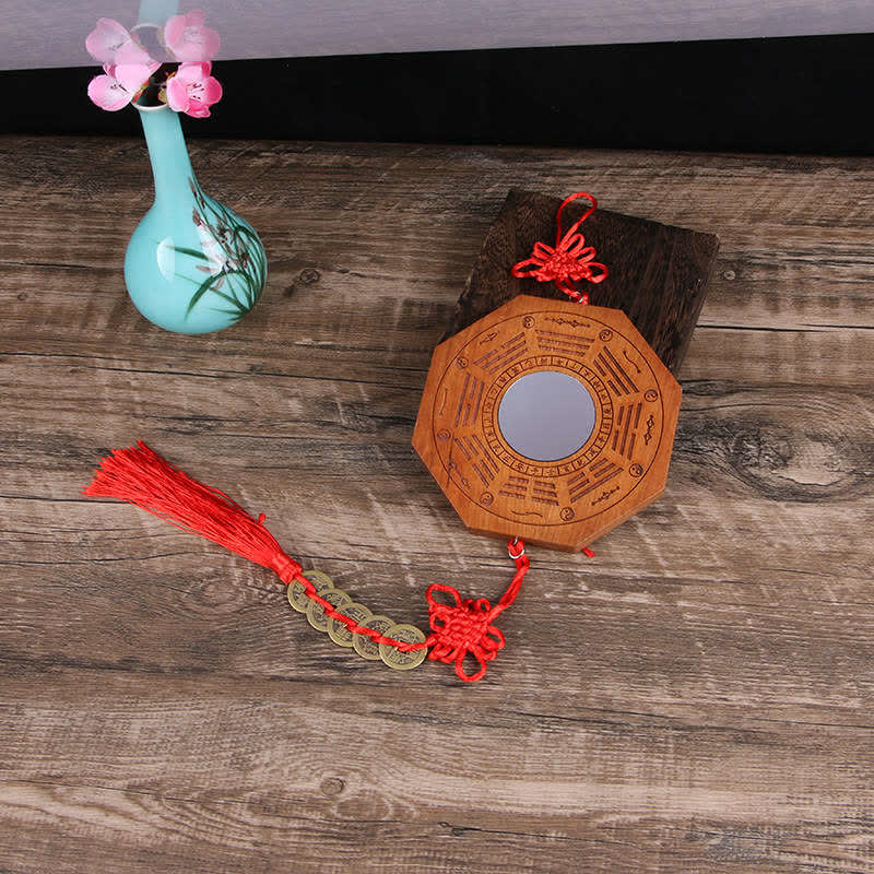 Peach Wood Bagua Map 20cm Feng Shui Wall Art Balance