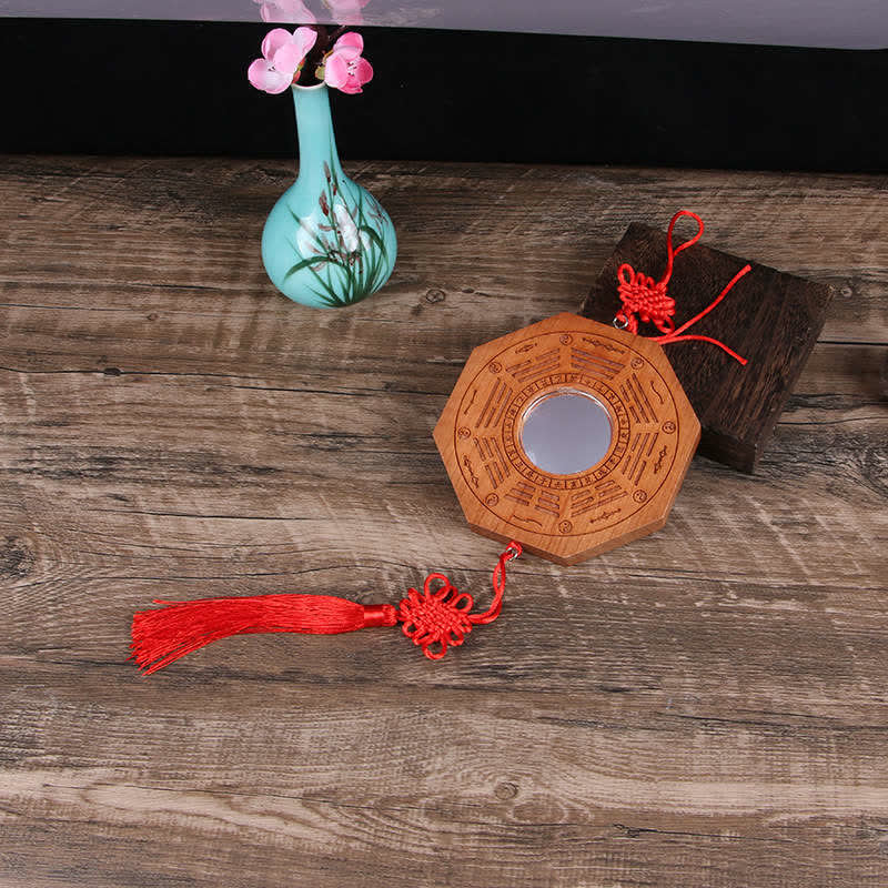 Peach Wood Bagua Map 20cm Feng Shui Wall Art Balance