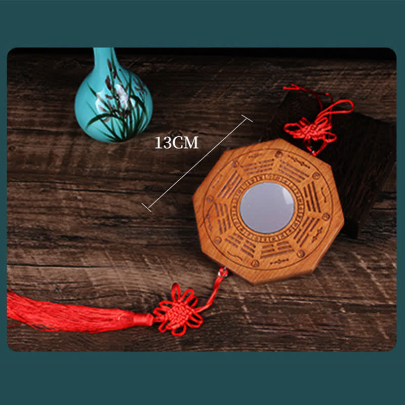 Peach Wood Bagua Map 20cm Feng Shui Wall Art Balance