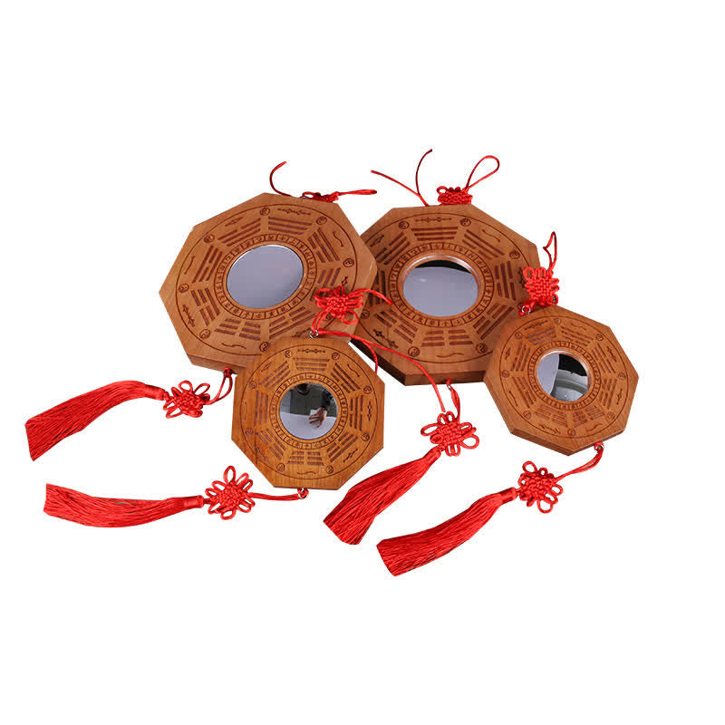 Peach Wood Bagua Map 20cm Feng Shui Wall Art Balance