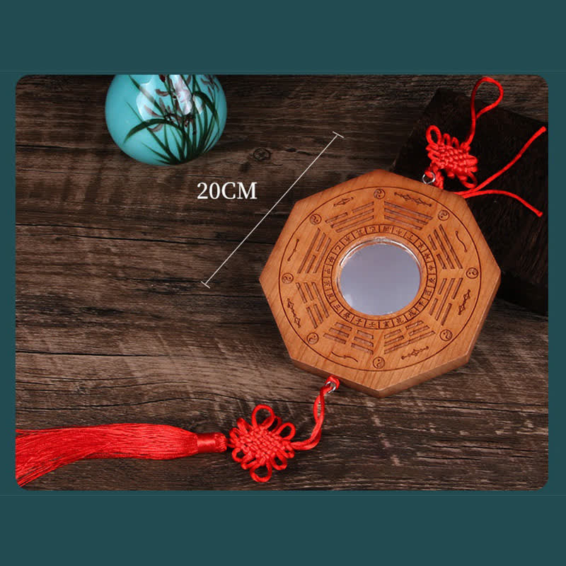 Peach Wood Bagua Map 20cm Feng Shui Wall Art Balance