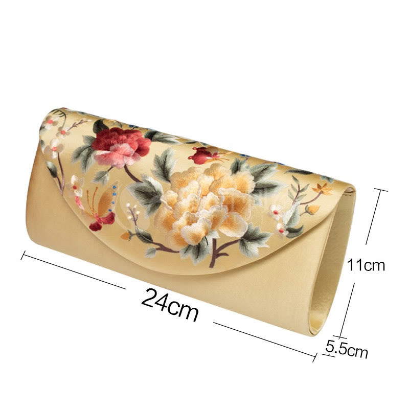 Peony Tulip Embroidered Wedding Crossbody Bag 24cm