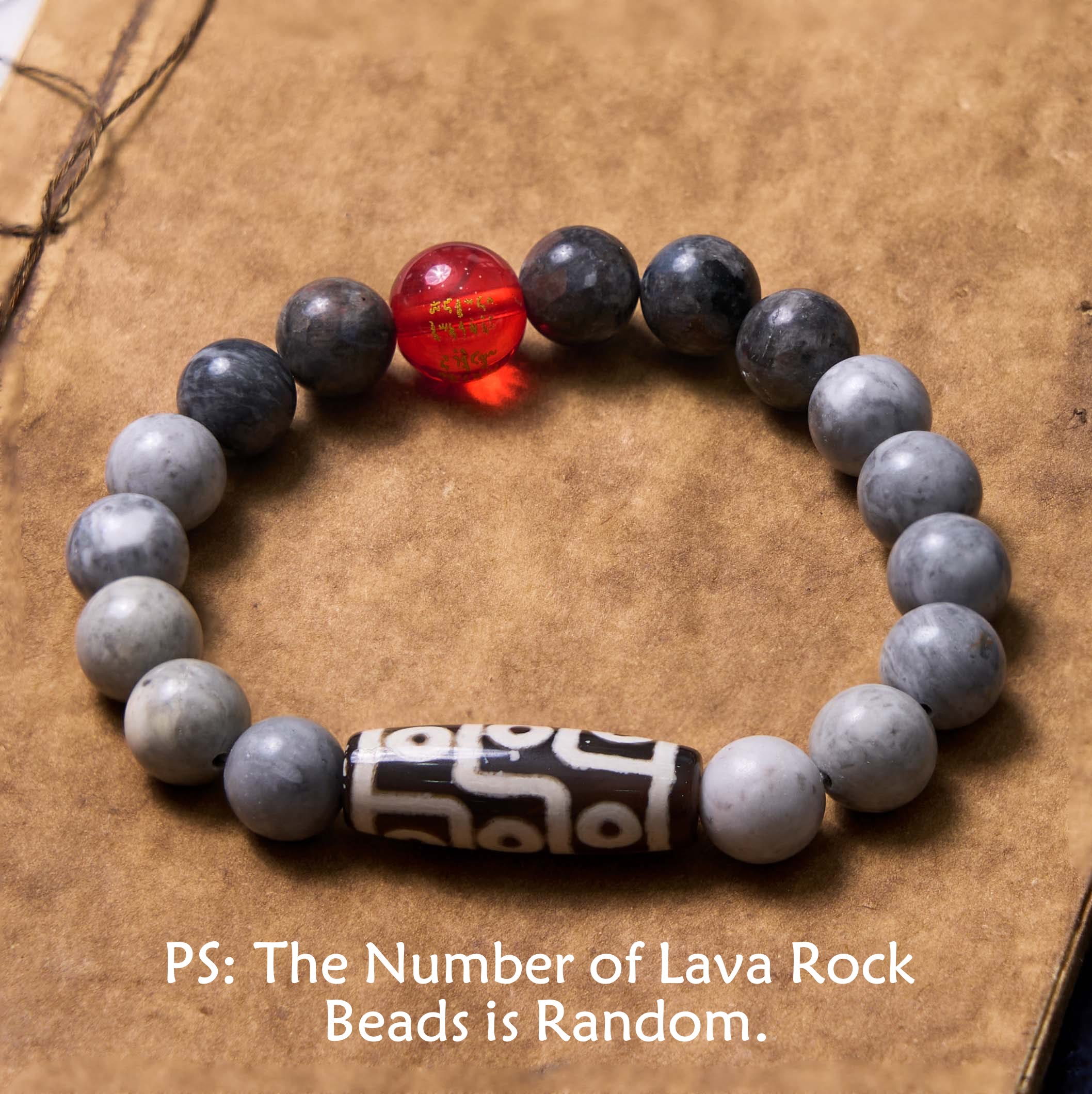 Picasso Jasper Nine-Eye Dzi Bead Unisex Agate Bracelet