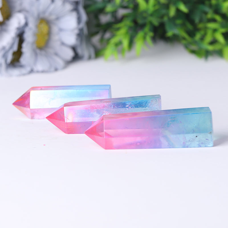 Pink Blue Aura Crystal Points 2-3.5 inch Healing Energy