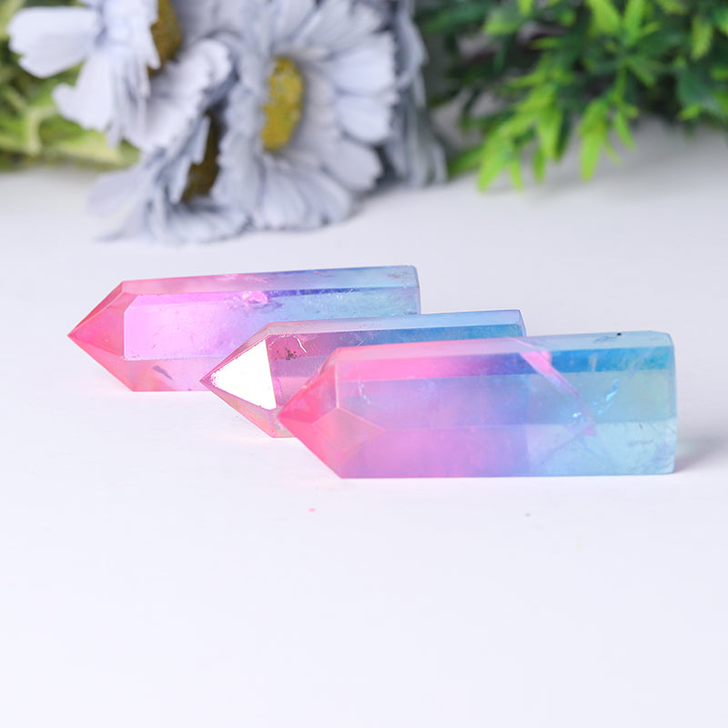Pink Blue Aura Crystal Points 2-3.5 inch Healing Energy