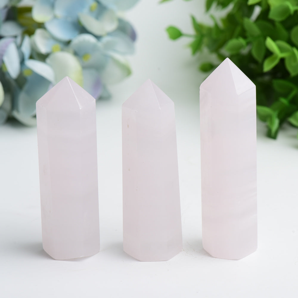 Pink Calcite Crystal Points 2.5-4.0 Inch Healing Stone