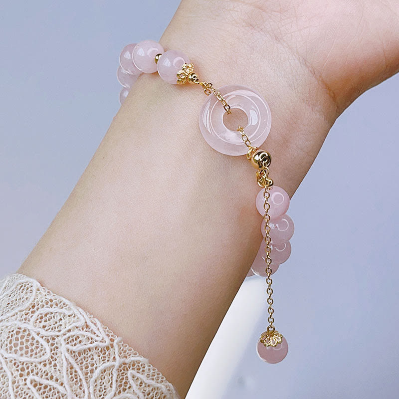 Pink Crystal Peace Buckle Love Bracelet for Inner Tranquility