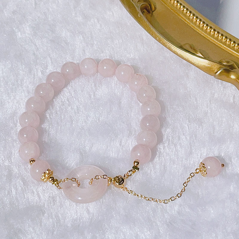 Pink Crystal Peace Buckle Love Bracelet for Inner Tranquility