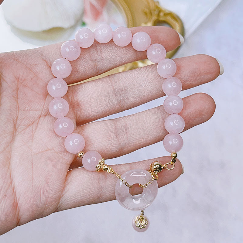 Pink Crystal Peace Buckle Love Bracelet for Inner Tranquility