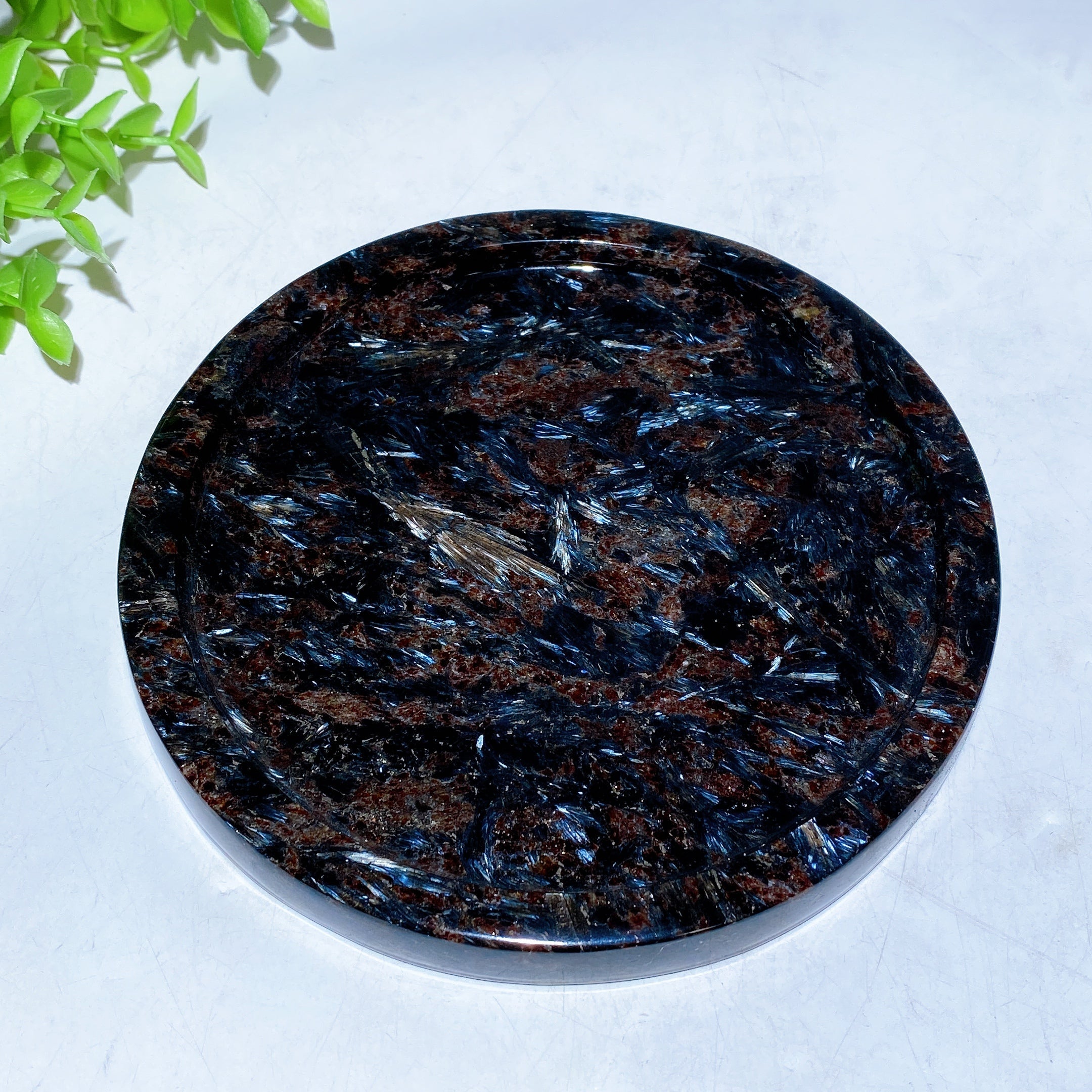 Polished Astrophyllite Crystal Plate Carving – Round, Square & Fan