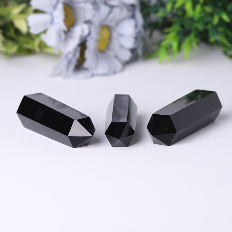Polished Black Obsidian Crystal Tower 2.4-4.5 inch Healing Point