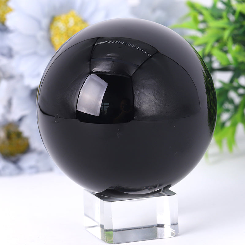 Polished Black Obsidian Sphere 2-4 inch Healing Stone