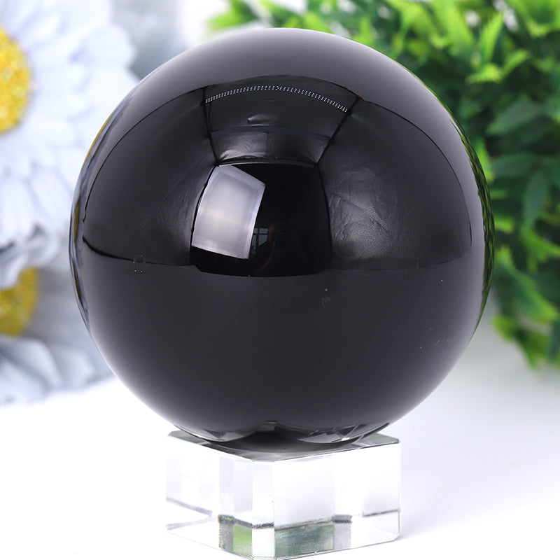 Polished Black Obsidian Sphere 2-4 inch Healing Stone