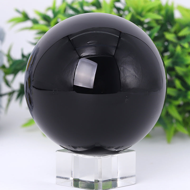 Polished Black Obsidian Sphere 2-4 inch Healing Stone
