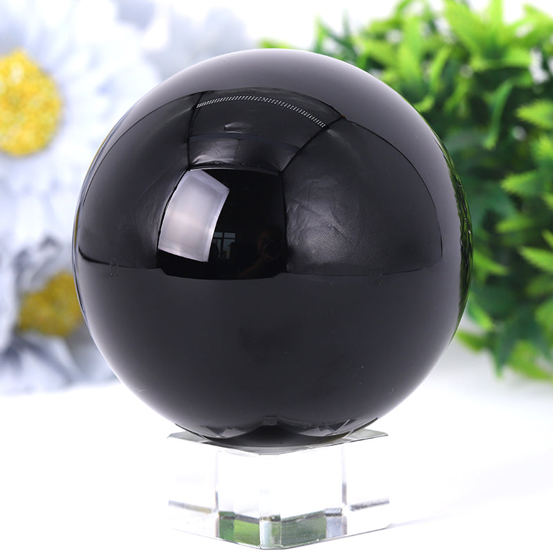 Polished Black Obsidian Sphere 2-4 inch Healing Stone