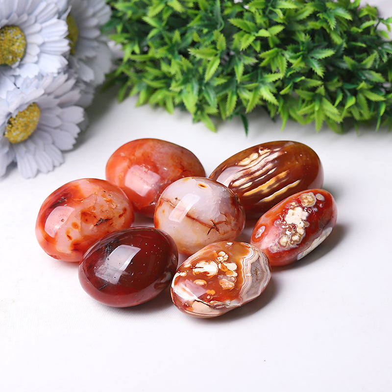 Polished Carnelian Palm Stone 1.2"-3.0" for Healing
