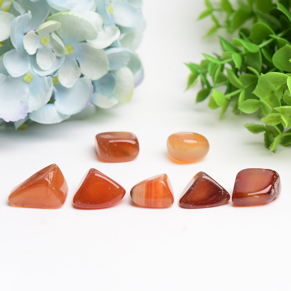 Polished Carnelian Tumbled Stones Around 2cm for Healing Energy