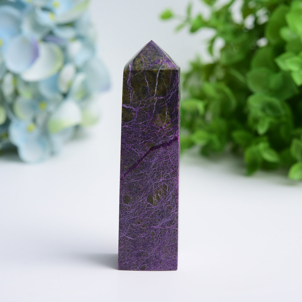 Polished Charoite Crystal Tower 2.5-4 in Healing Decor