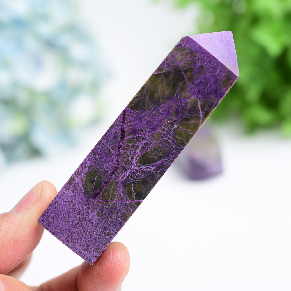 Polished Charoite Crystal Tower 2.5-4 in Healing Decor