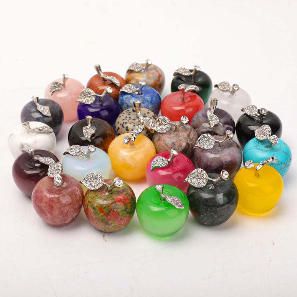 Polished Crystal Apple Decoration 1.35inch