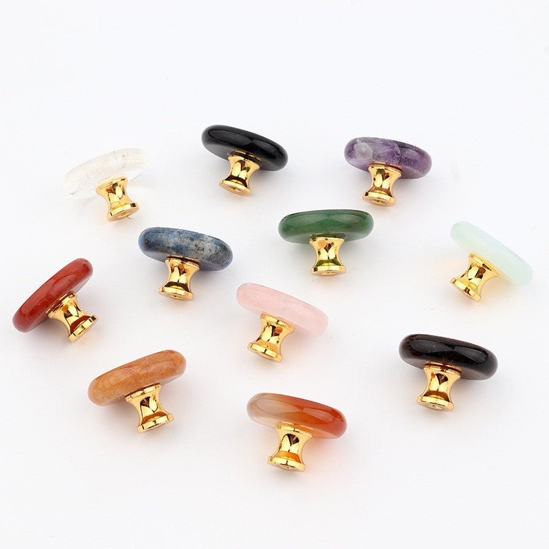 Polished Crystal Stone Handles 26mm for Home Decor