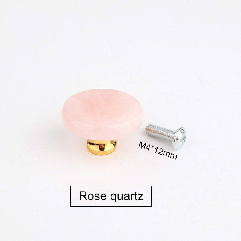 Polished Crystal Stone Handles 26mm for Home Decor