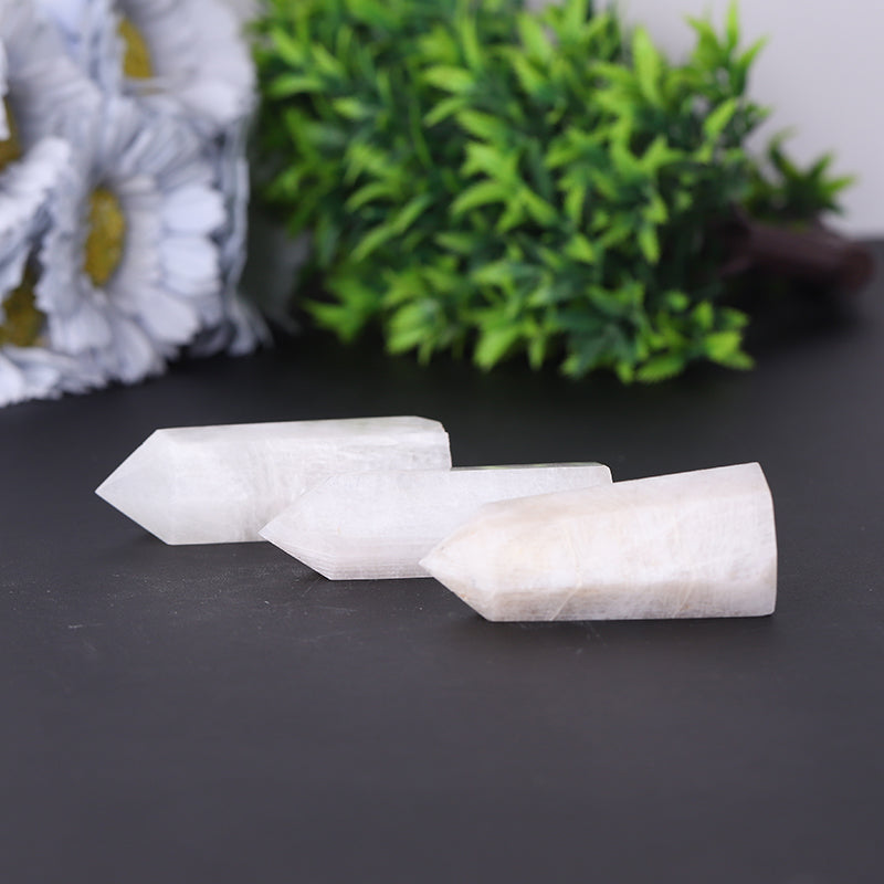 Polished White Moonstone Crystal Tower 2.4-4.5 inches Healing Point